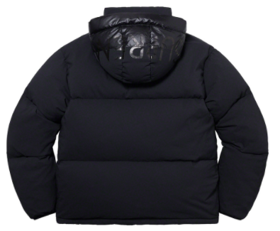 Supreme hooded down down jacket online black