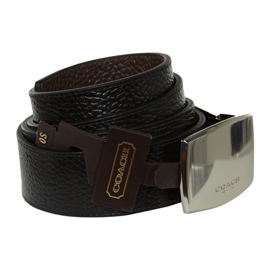 Coach Wide Plaque Reversible Belt Black/Brown