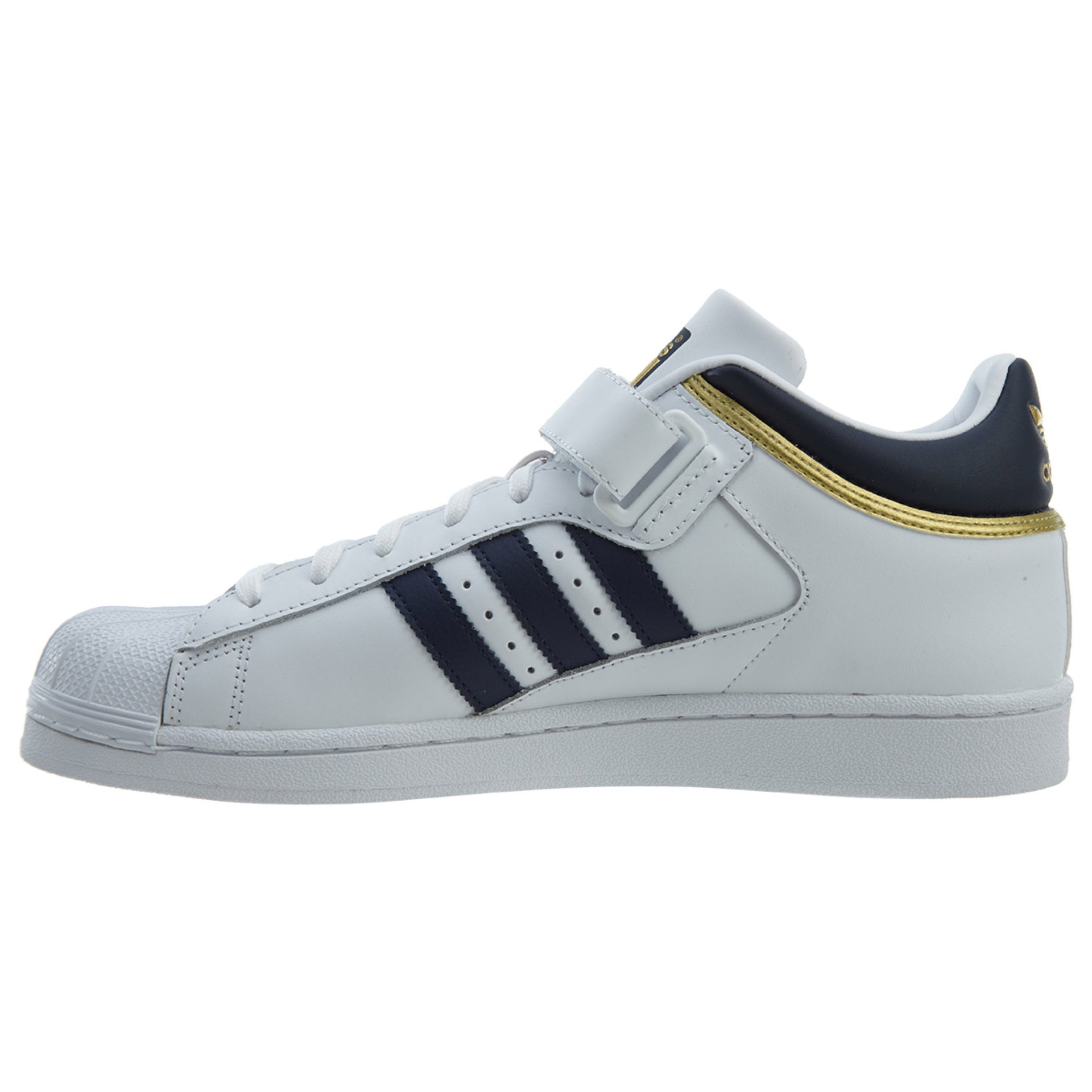 Adidas Pro Shell White Collegiate Navy Gold Leather Mens Style :BY4383