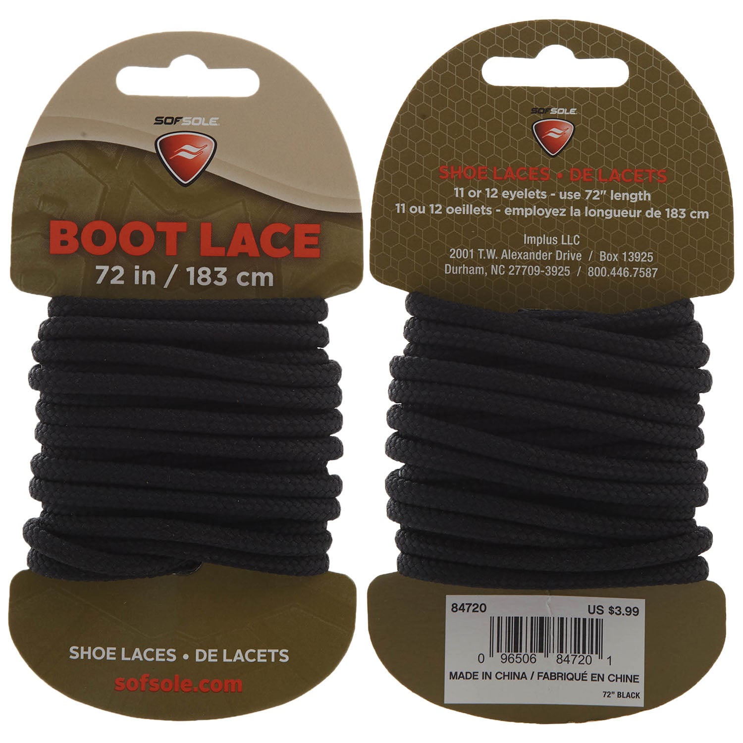 Sofsole Boot Lace 72 Unisex Style : 84720-BLACK