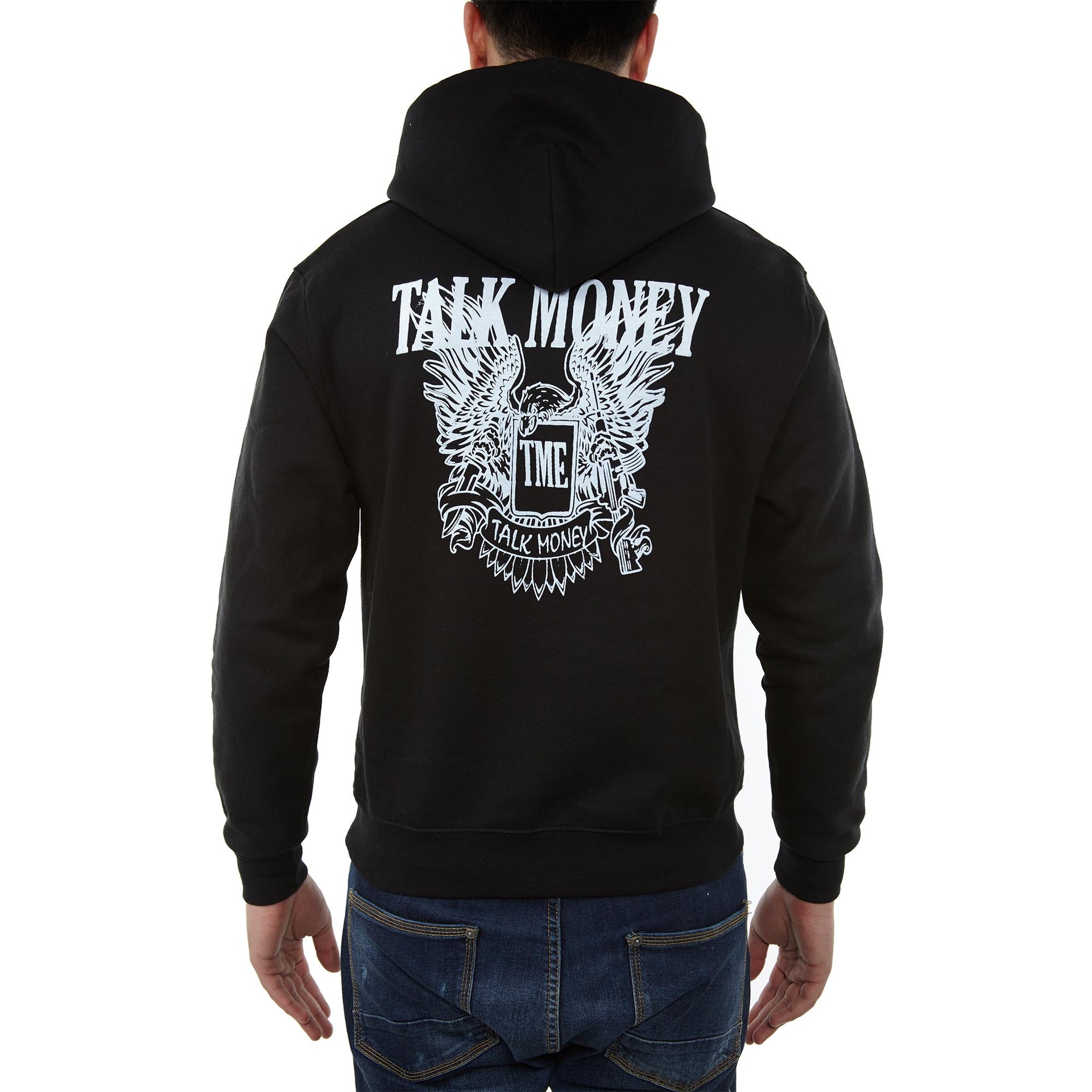 Talk Money Champion 50/50 Ecosmart Pullover Hood Mens Style : S700-BLACK/BLU/ORNG