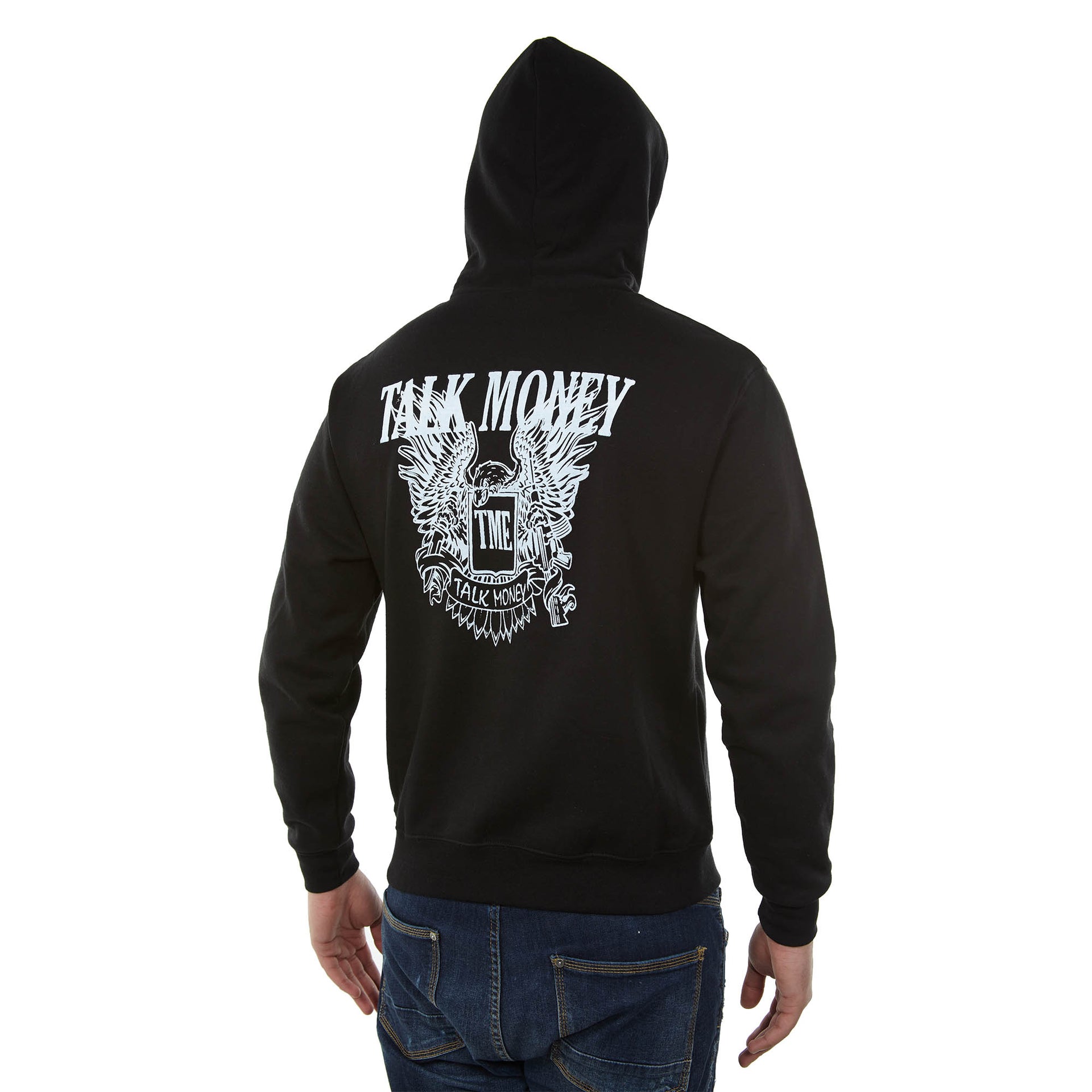 Talk Money Champion 50/50 Ecosmart Pullover Hood Mens Style : S700-BLACK/BLU/ORNG