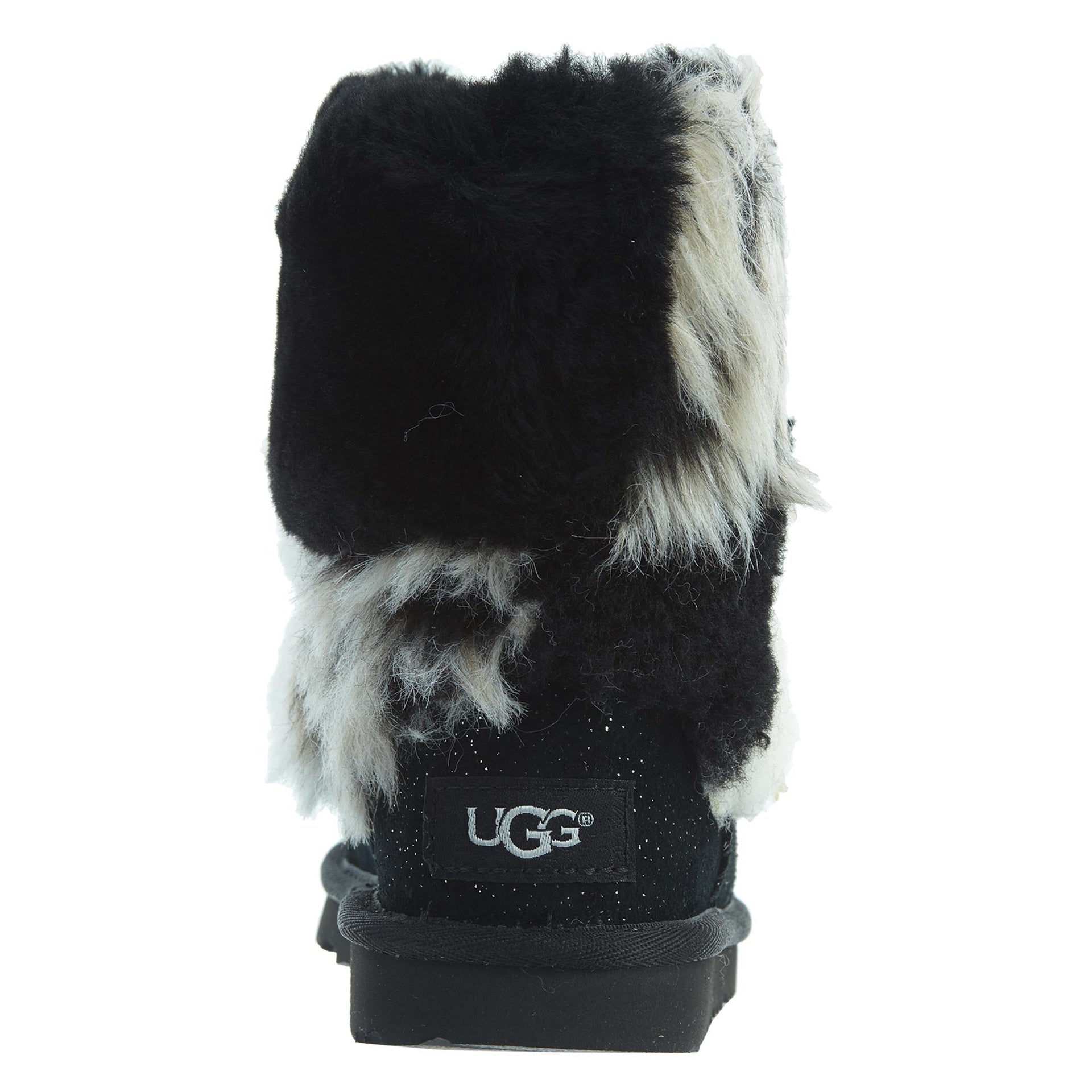 Ugg Classic Short Patchwork Fluff Little Kids Style : 1096929k-BlK