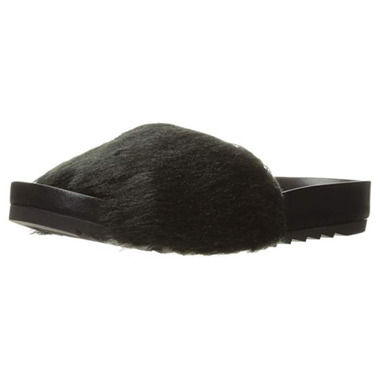 The Fix Ursula Faux Fur Slide Sandal Womens Style:880130-DRK GRN