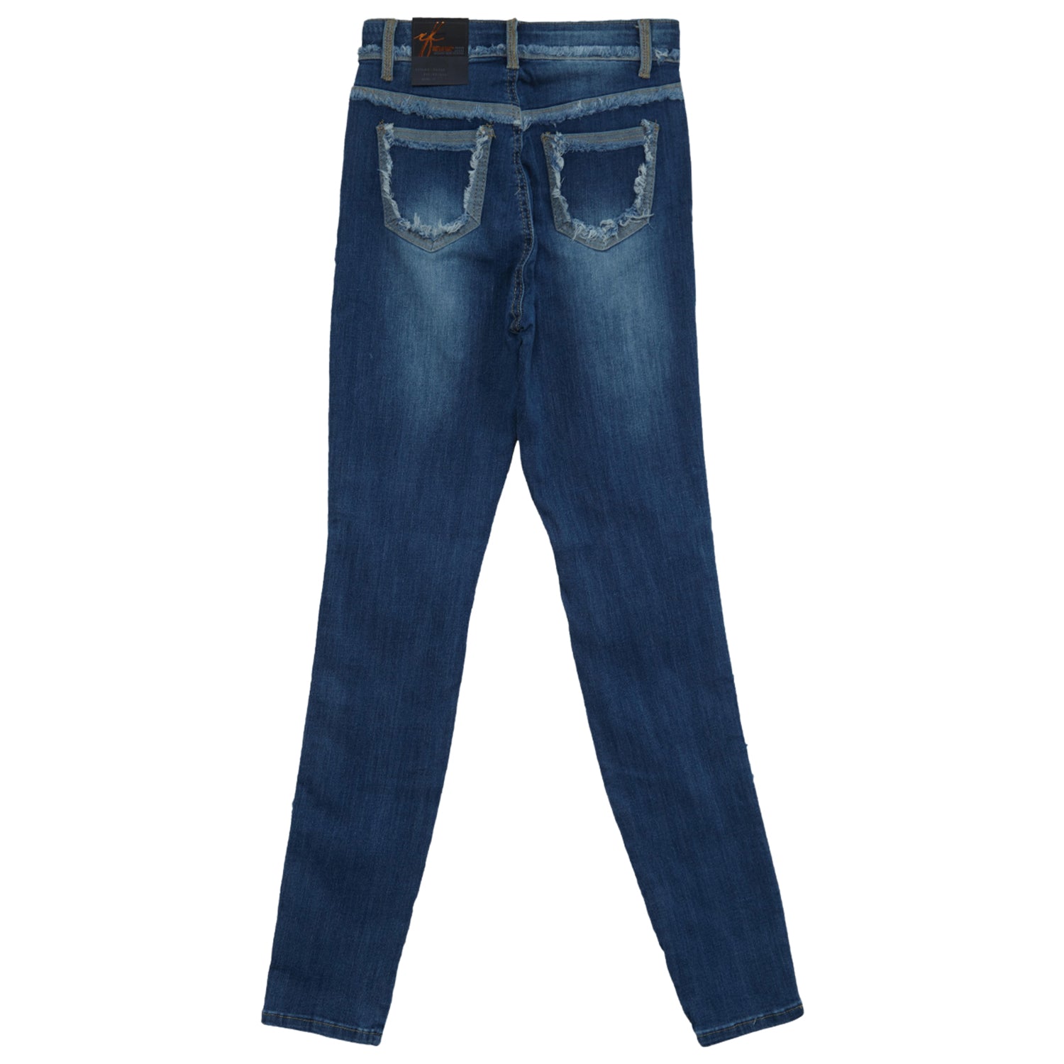 Red Fox High Waist Raw Edge Denim Jeans Womens Style : Pa830