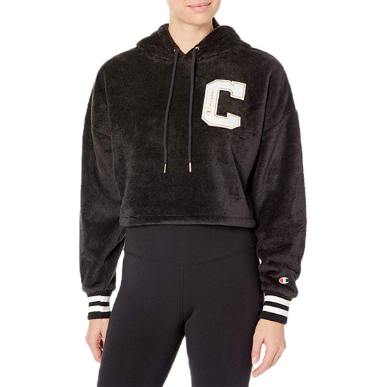 Champion Super Fleece Faux Fur Cropped Cut Off Po Hood Womens Style : Wl577550239