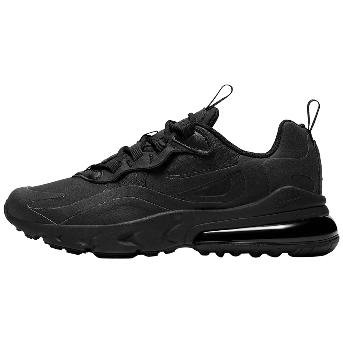 Nike Air Max 270 React Triple Black GS NY Tent Sale