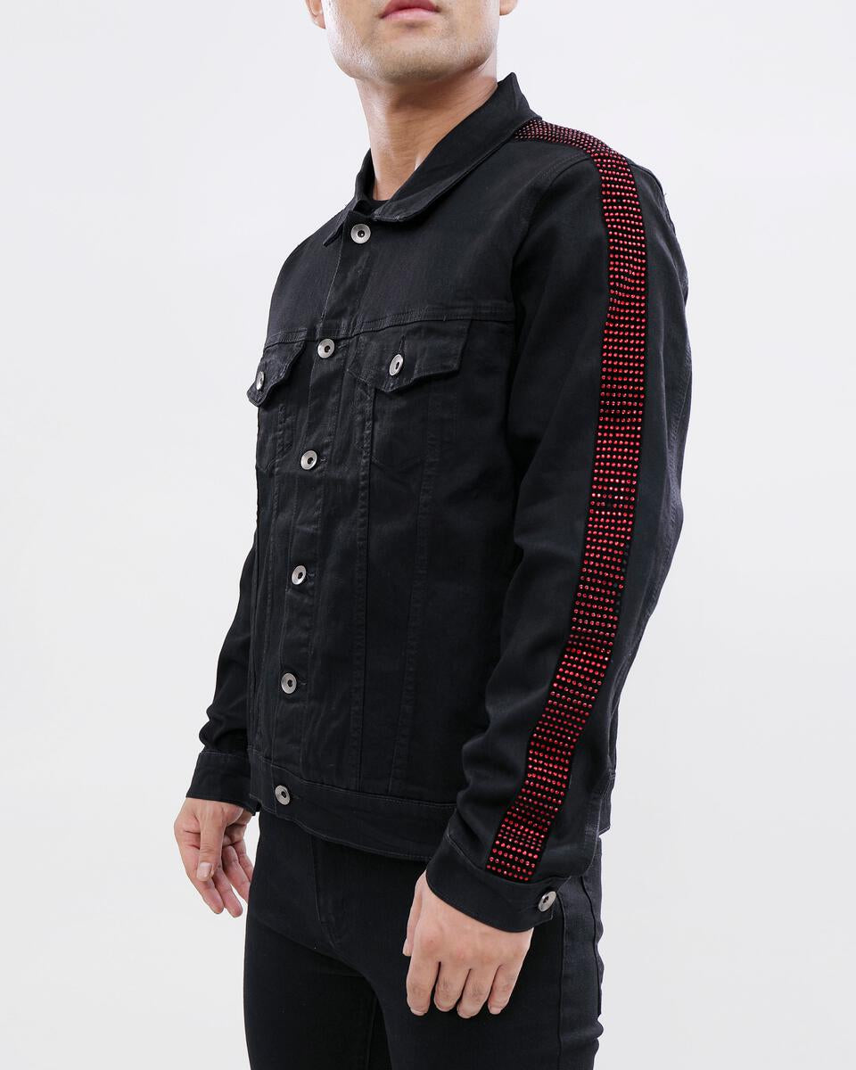 Eternity Red Stone Taped Denim Jacket Mens Style : E6133535