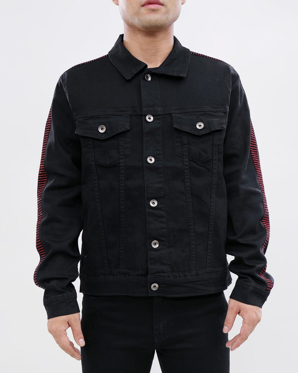 Eternity Red Stone Taped Denim Jacket Mens Style : E6133535