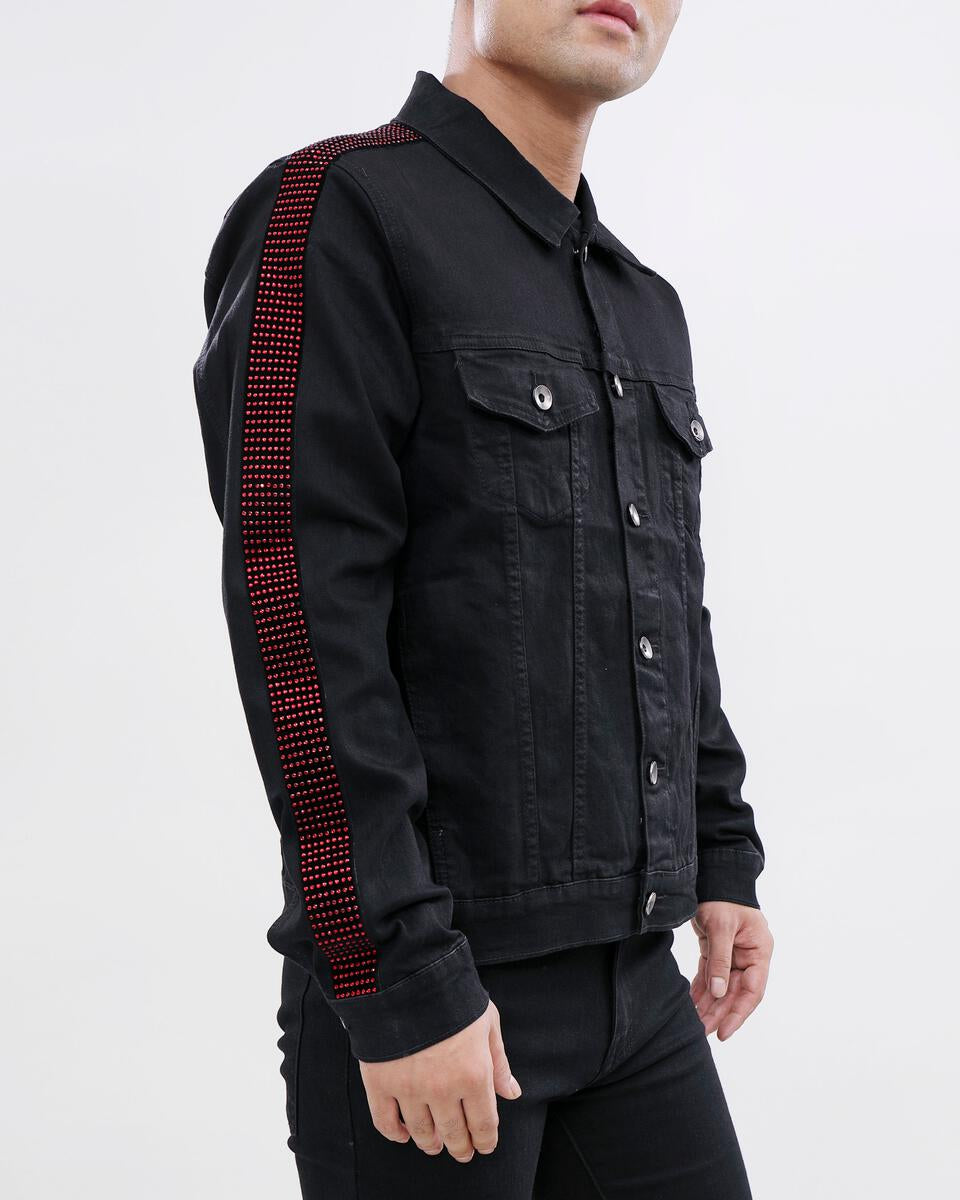 Eternity Red Stone Taped Denim Jacket Mens Style : E6133535