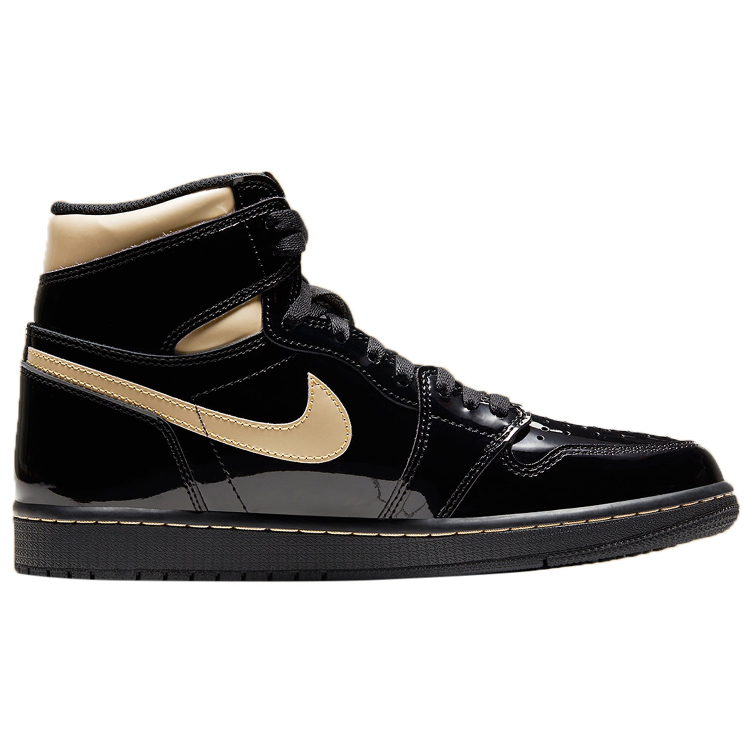 Jordan 1 Retro High Black Metallic Gold 2020 Big Kids Style : 575441-032