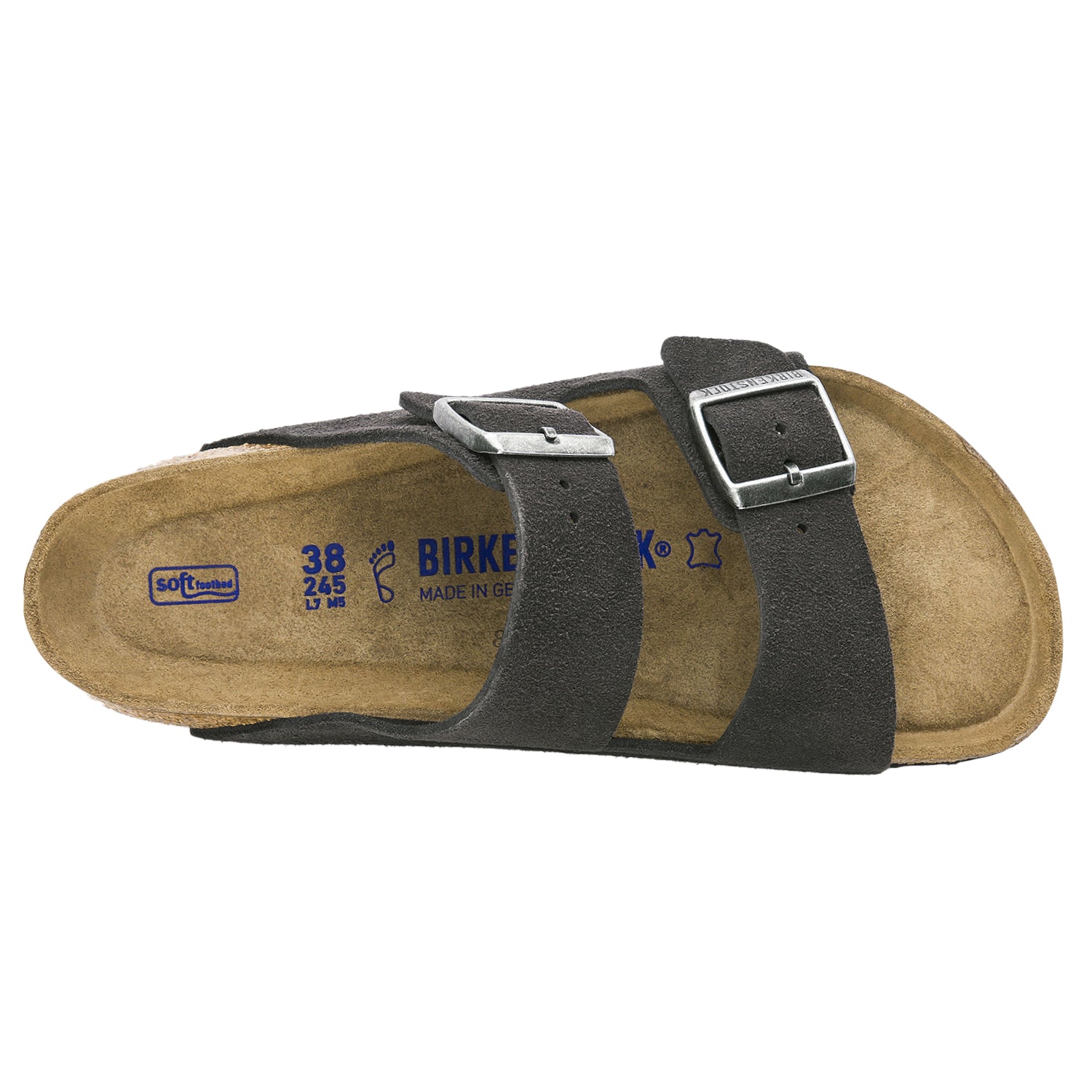 Birkenstock Arizona Soft Footbed Suede Velvet Grey