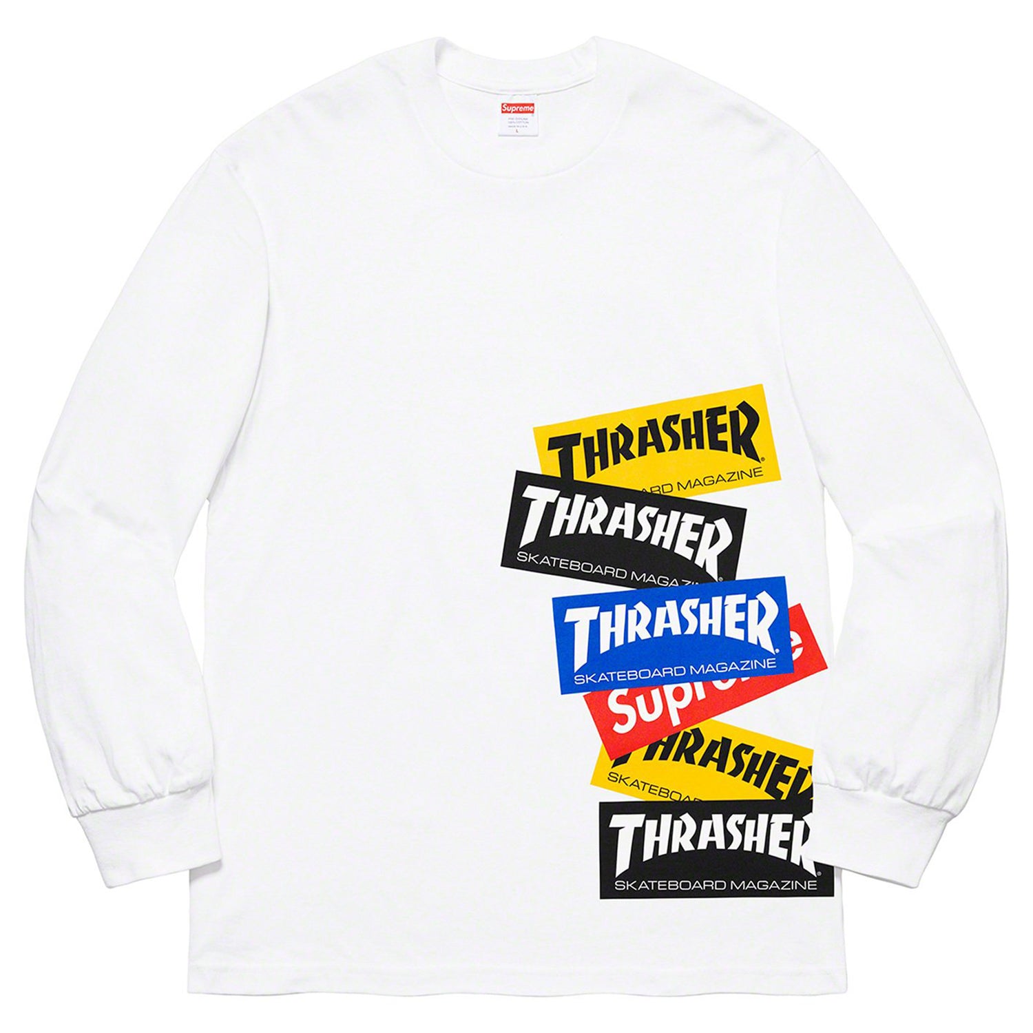 Supreme Thrasher Multi Logo L/S Tee White - NY Tent Sale