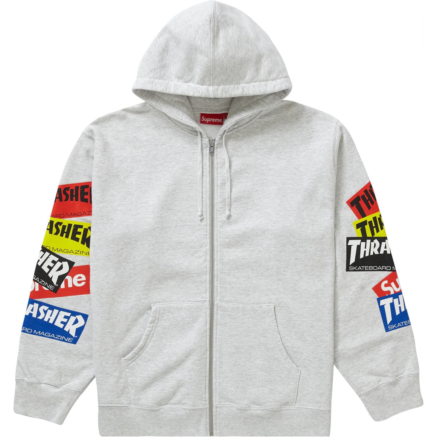 Supreme Thrasher Multi Logo Zip Up Hooded Sweatshirt Ash Grey - NY