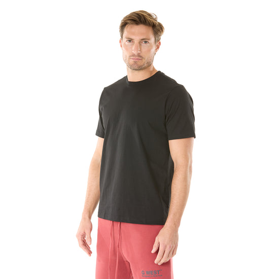 G WEST MENS SOLID CREW NECK TEE - BLACK