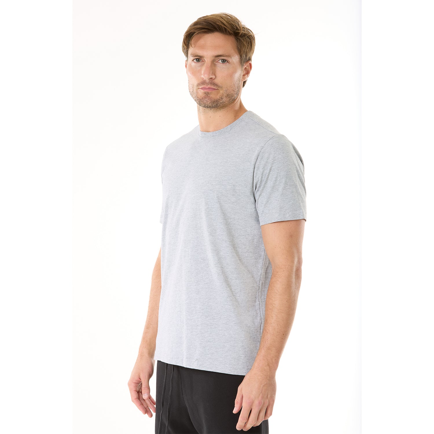 G WEST MENS SOLID CREW NECK TEE - GREY