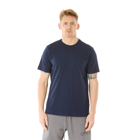 G WEST MENS SOLID CREW NECK TEE - NAVY