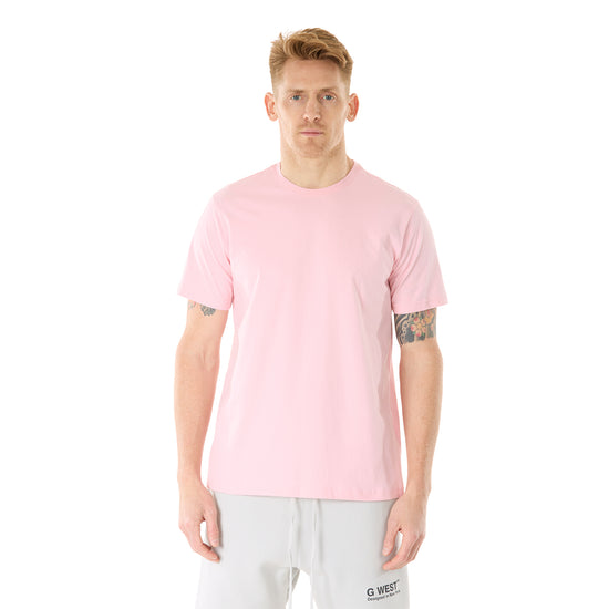 G WEST MENS SOLID CREW NECK TEE - PINK