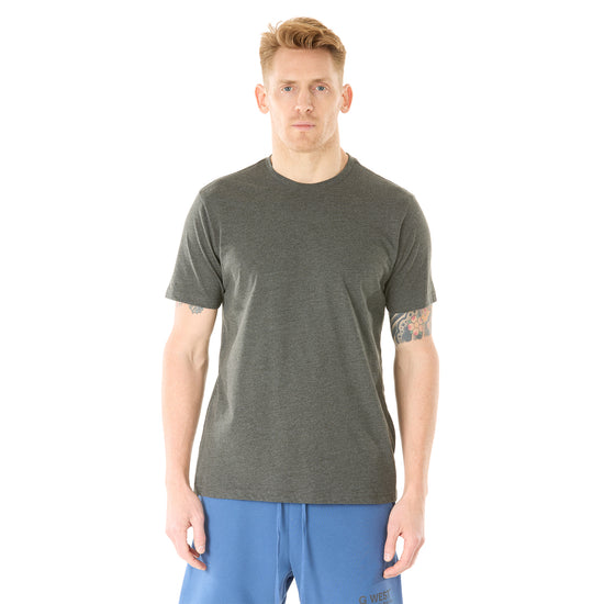 G WEST MENS SOLID CREW NECK TEE - CHARCOAL