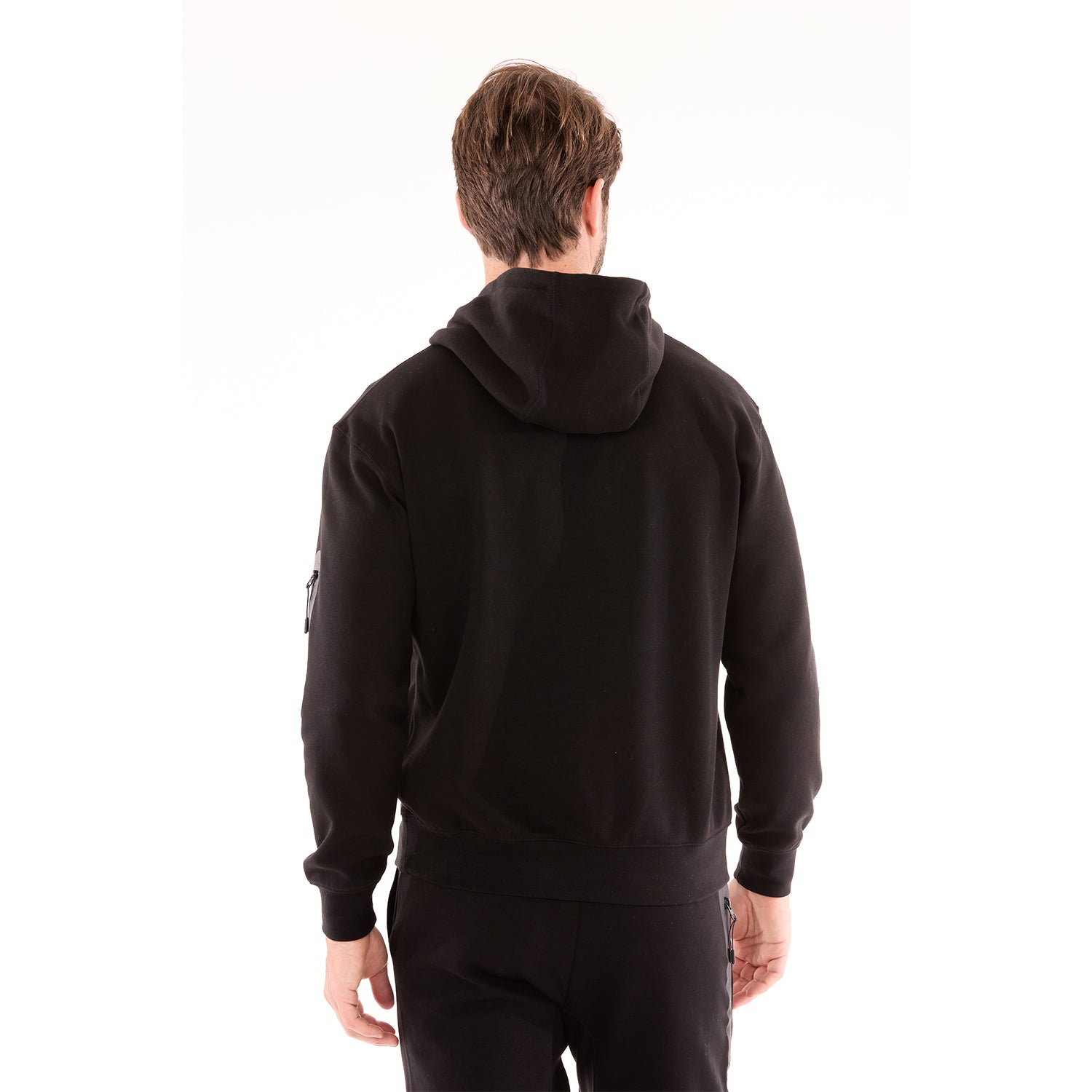 G WEST MENS TECH FLEECE PULLOVER HOODIE - BLACK