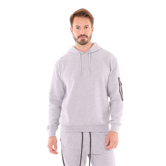 G WEST MENS TECH FLEECE PULLOVER HOODIE - GREY