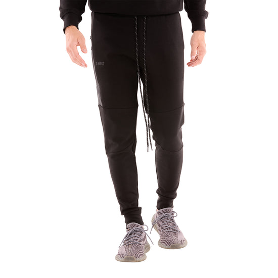 G WEST MENS TECH FLEECE JOGGER PANTS - BLACK