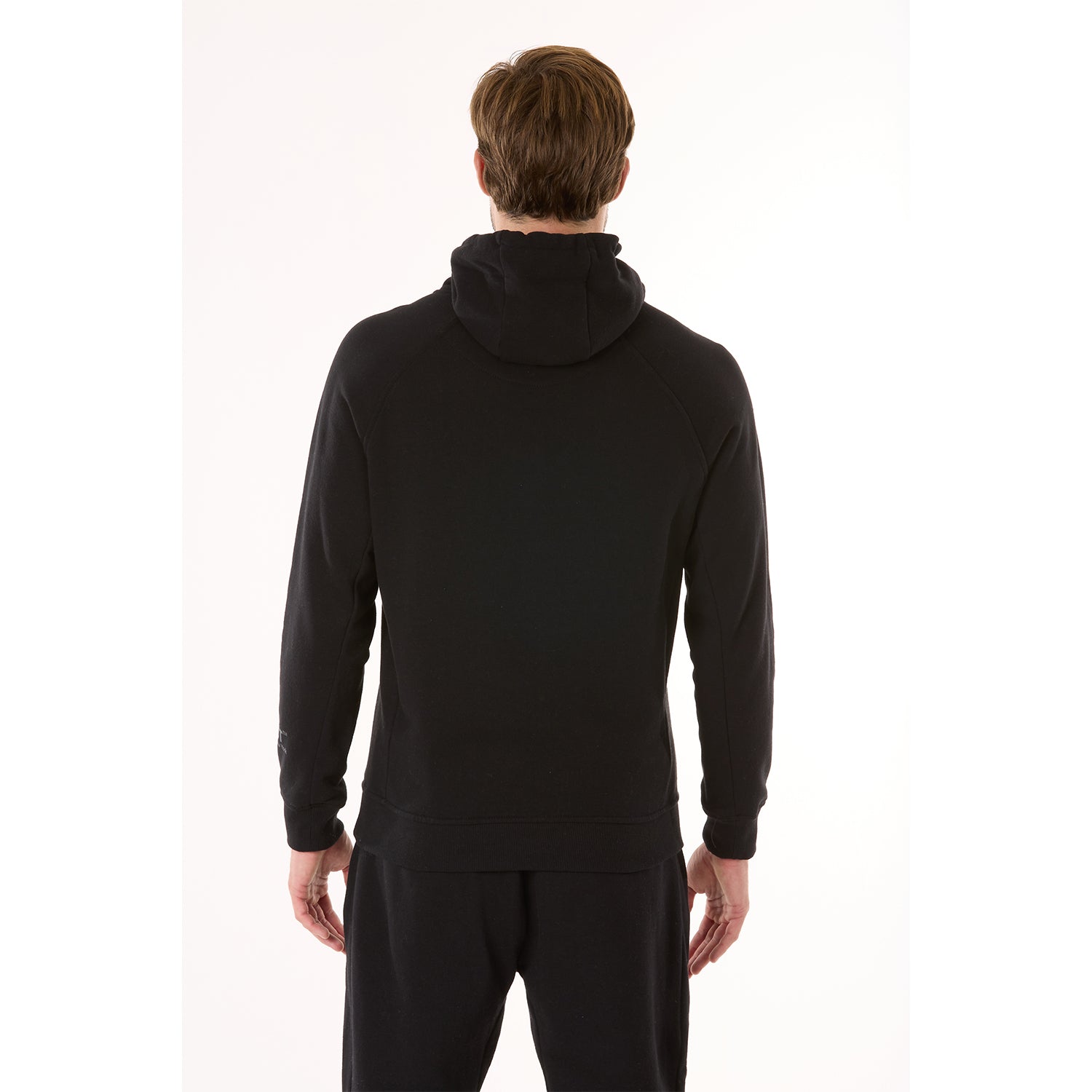 G WEST MENS FLEECE  PULLOVER HOODIE - JET BLACK