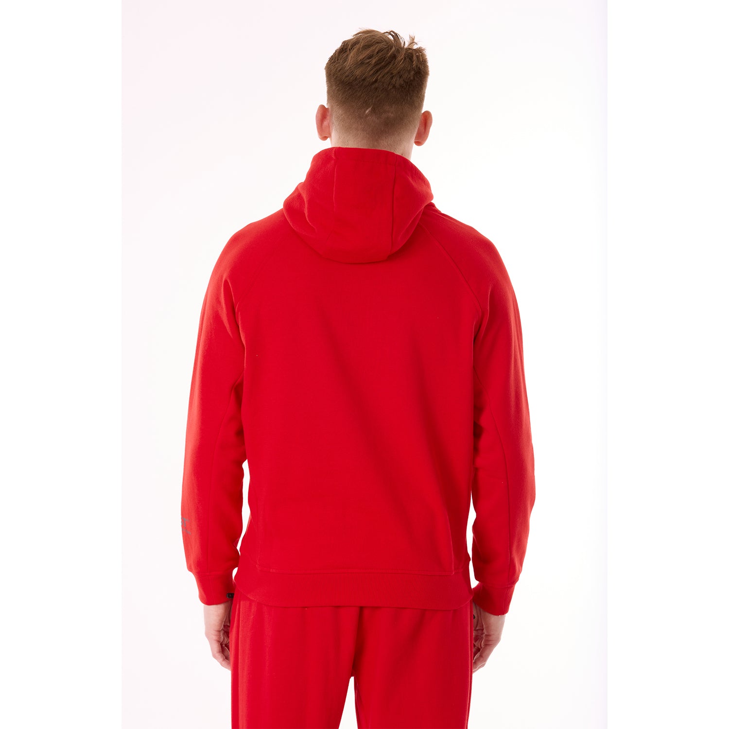 G WEST MENS FLEECE  PULLOVER HOODIE - RACING RED