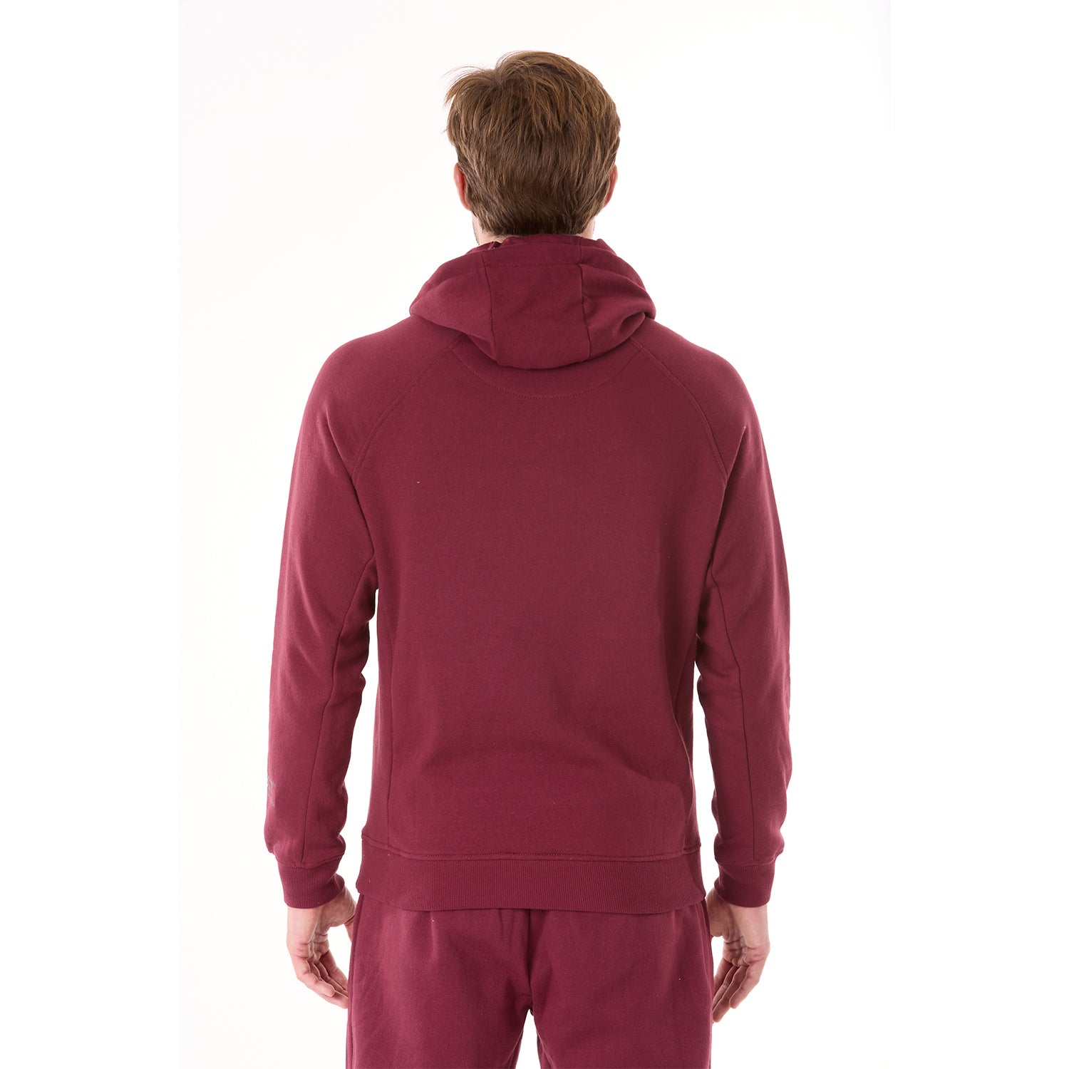 G WEST MENS FLEECE  PULLOVER  HOODIE - BURGUNDY