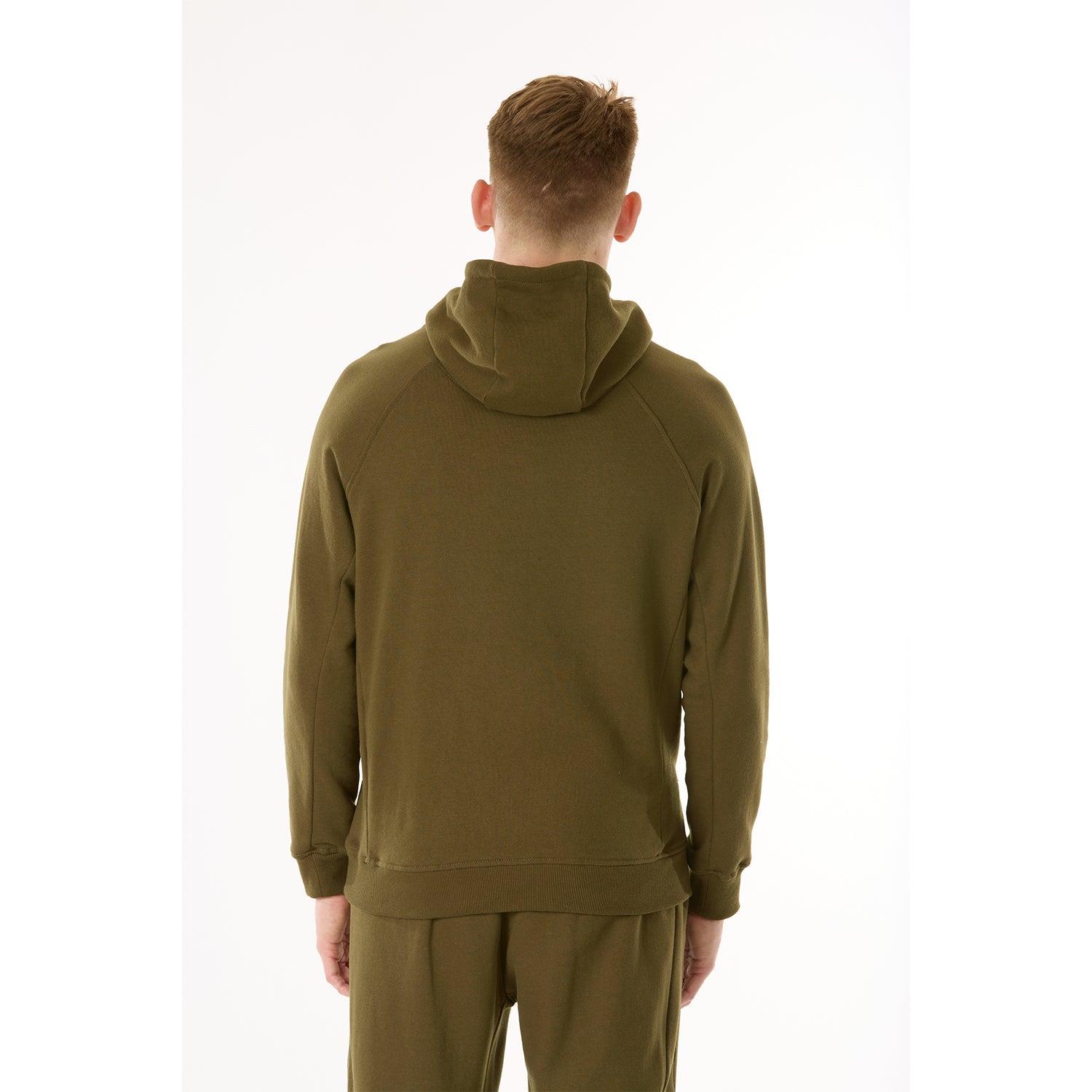 G WEST MENS FLEECE  PULLOVER HOODIE - DARK OLIVE