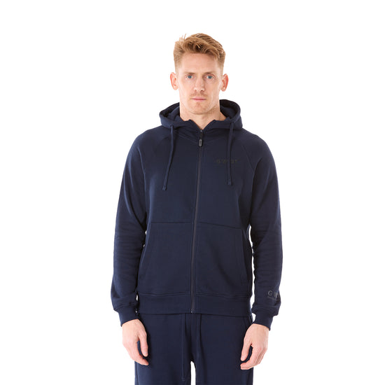 G WEST MENS FLEECE  ZIPPER HOODIE - NAVY  BLAZER