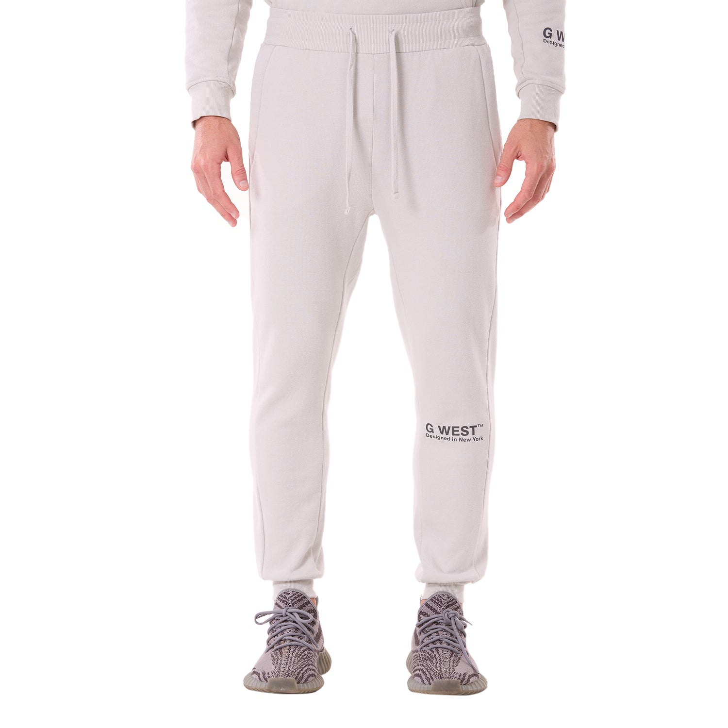 G WEST MENS FLEECE JOGGER PANTS  - STORMY GRAY