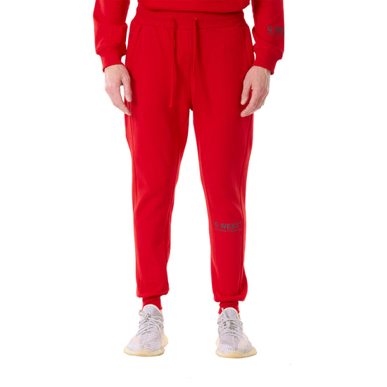 G WEST MENS FLEECE JOGGER PANTS - RACING RED