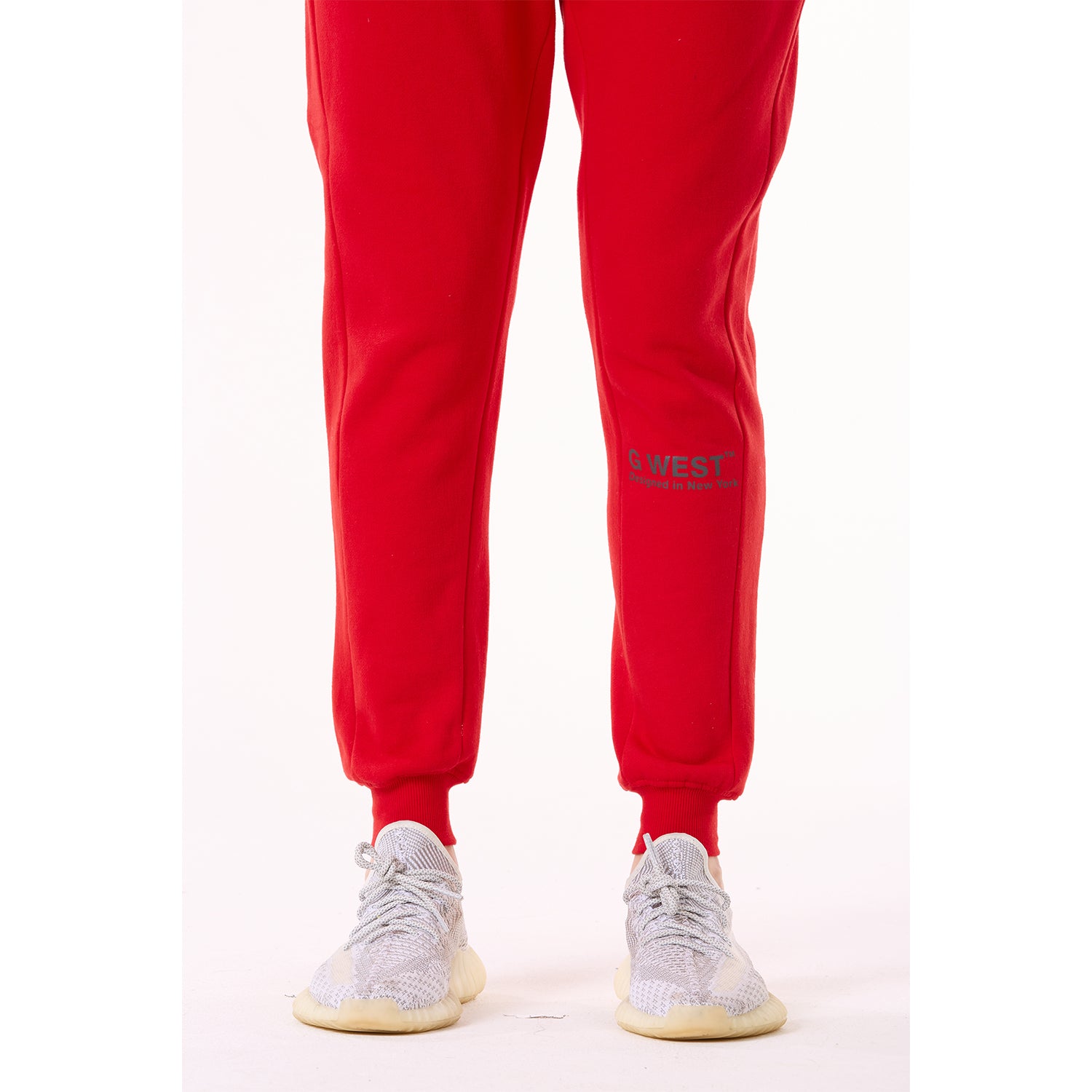 G WEST MENS FLEECE JOGGER PANTS - RACING RED