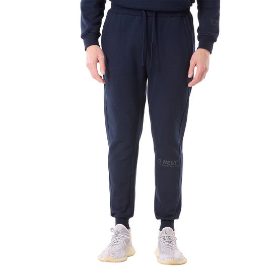 G WEST MENS FLEECE JOGGER PANTS - NAVY BLAZER