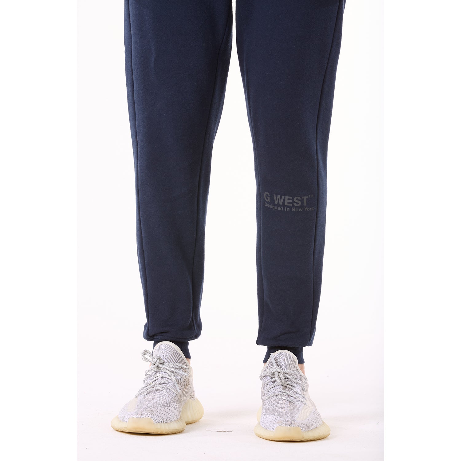 G WEST MENS FLEECE JOGGER PANTS - NAVY BLAZER