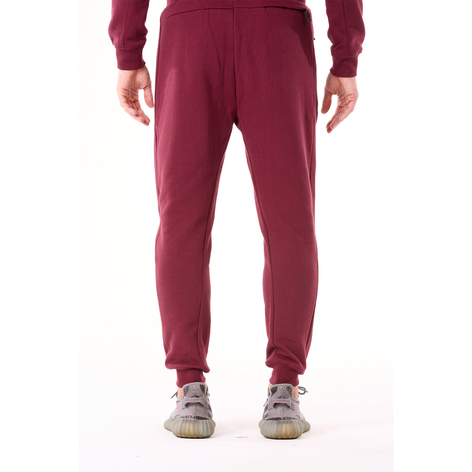 G WEST MENS FLEECE JOGGER PANTS - BURGUNDY