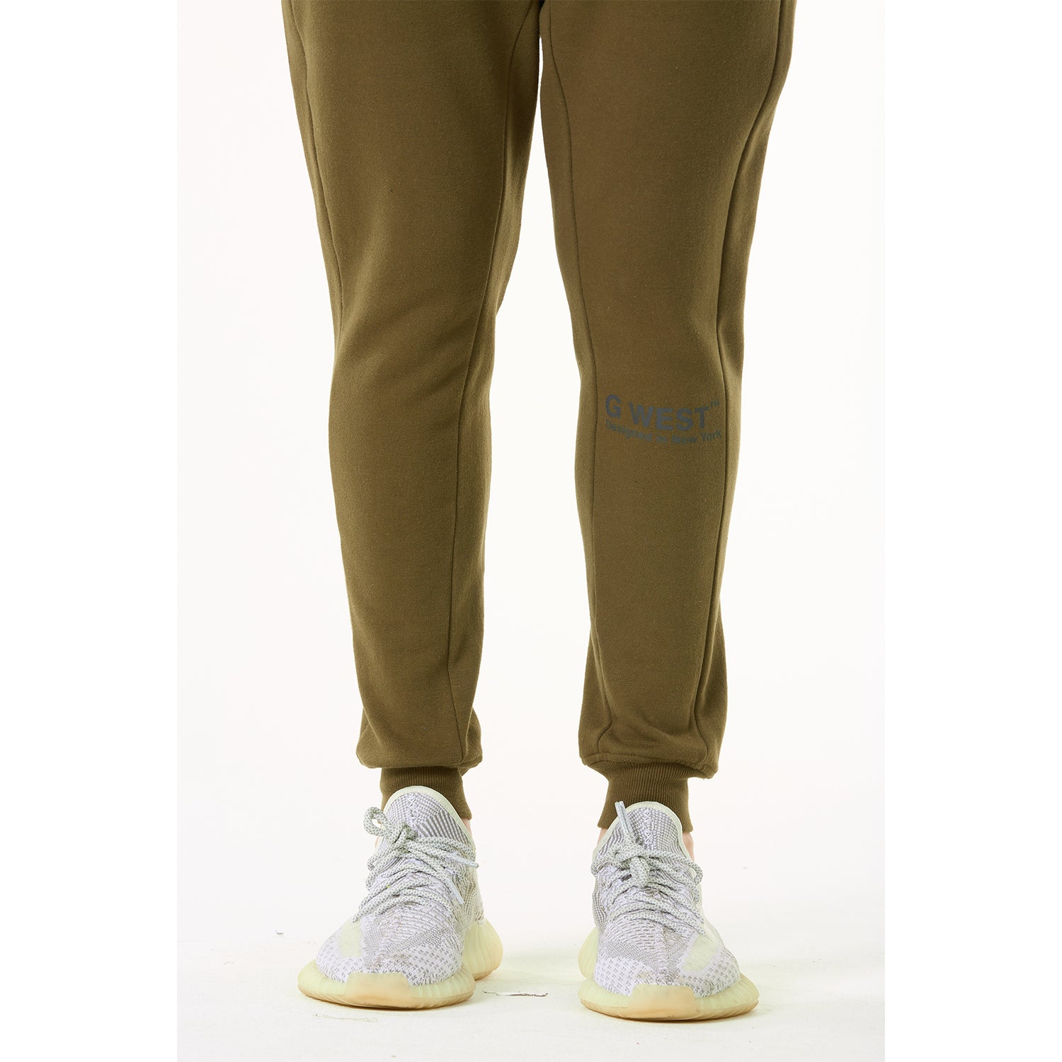 G WEST MENS FLEECE JOGGER PANTS - DARK OLIVE