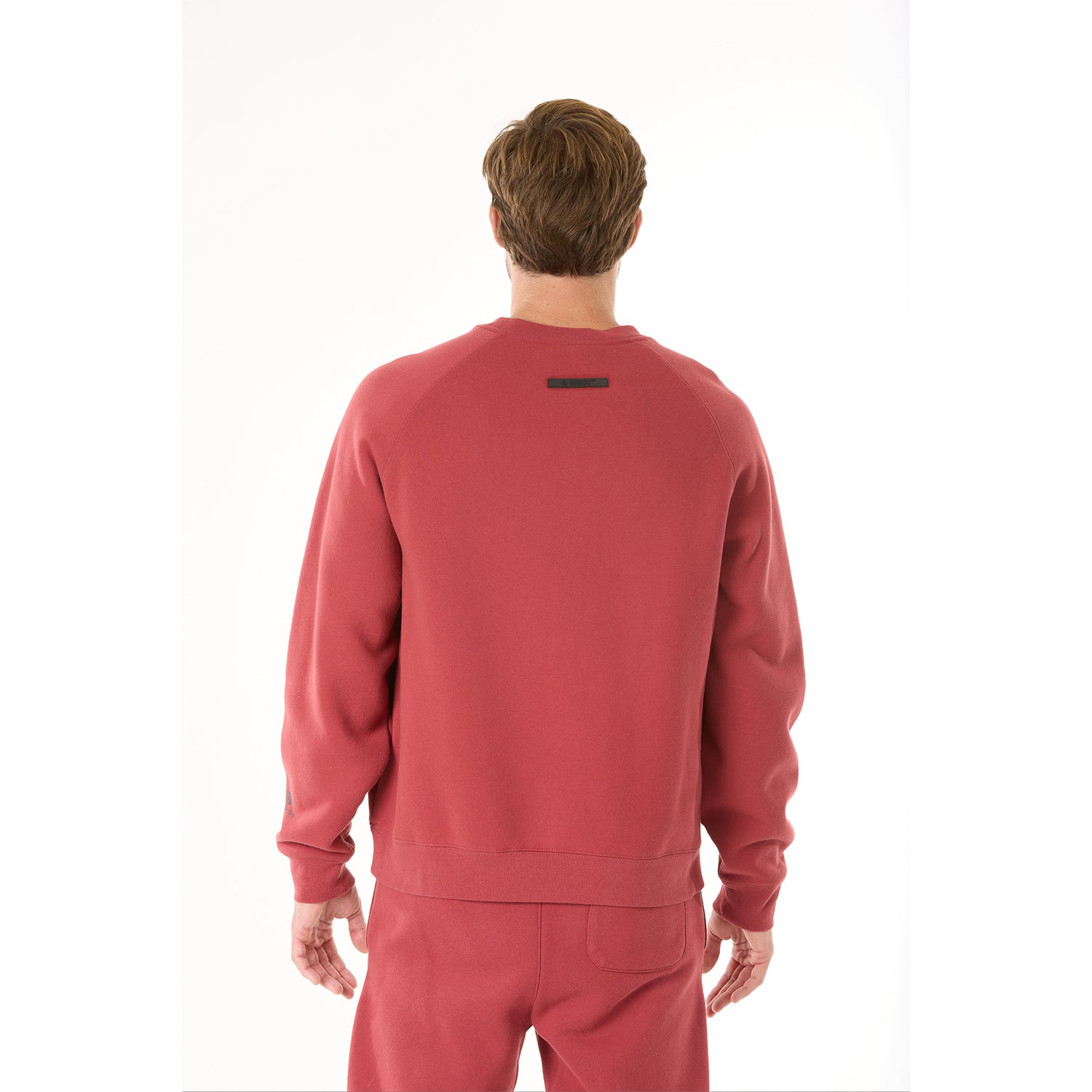 G WEST MENS  LIFESTYLE PREMIUM CREW NECK  SWEATSHIRT - BRICK RED 