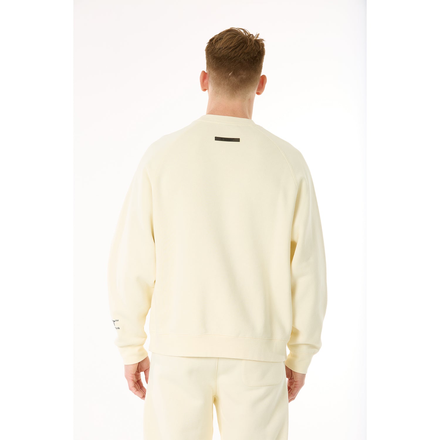 G WEST MENS  LIFESTYLE PREMIUM CREW NECK  SWEATSHIRT - CLOUD CREAM