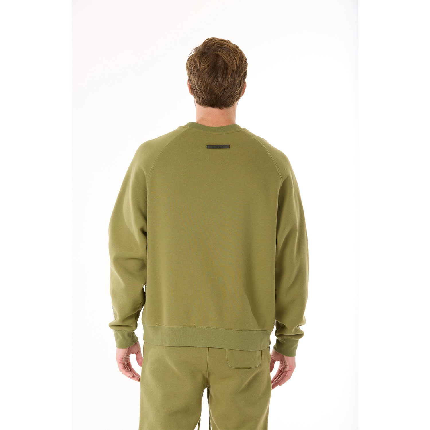 G WEST MENS  LIFESTYLE PREMIUM CREW NECK  SWEATSHIRT - CAPULET OLIVE