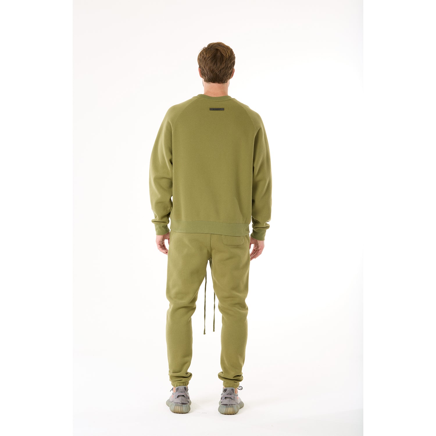 G WEST MENS  LIFESTYLE PREMIUM CREW NECK  SWEATSHIRT - CAPULET OLIVE