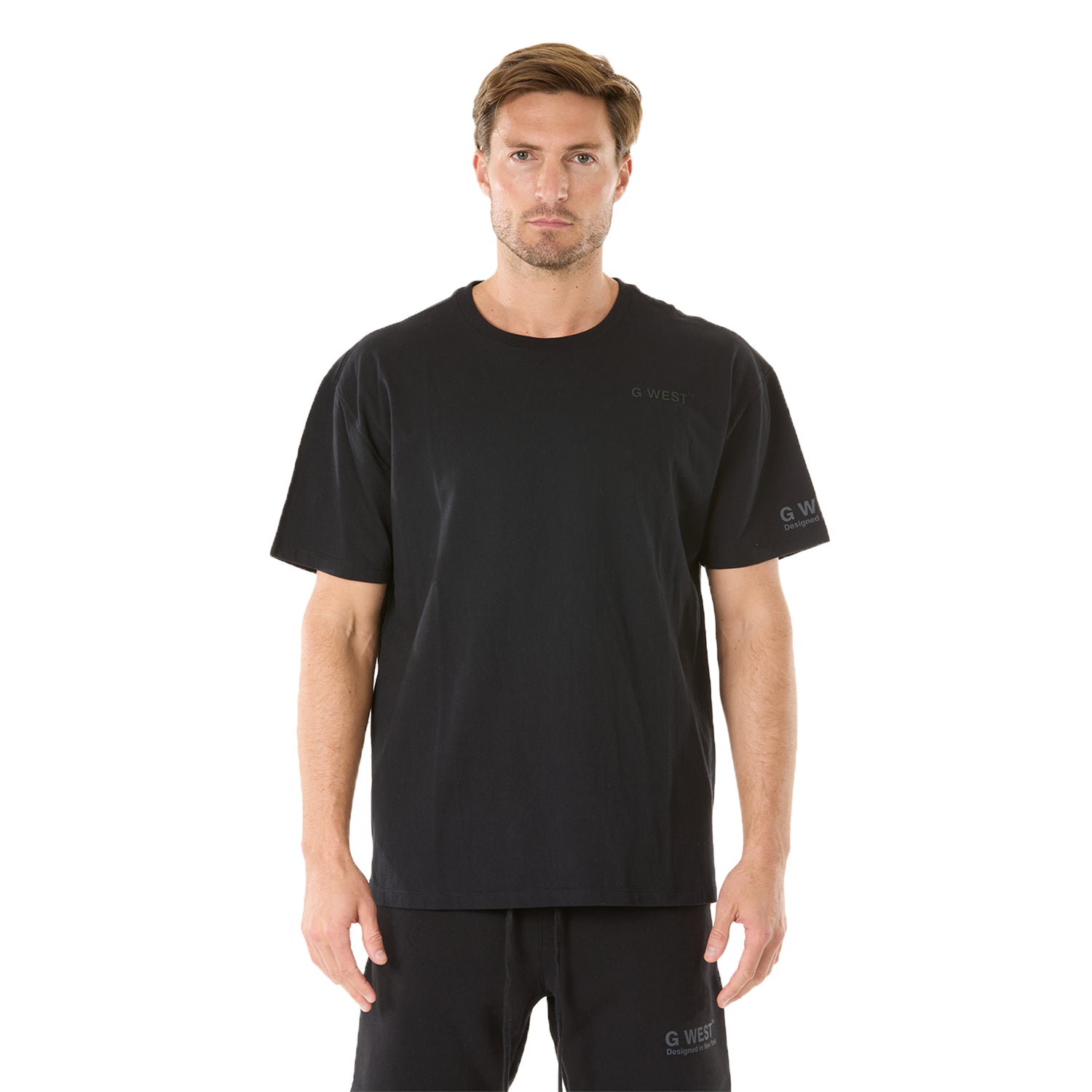  G WEST MENS LIFESTYLE PREMIUM T-SHIRT - JET BLACK 