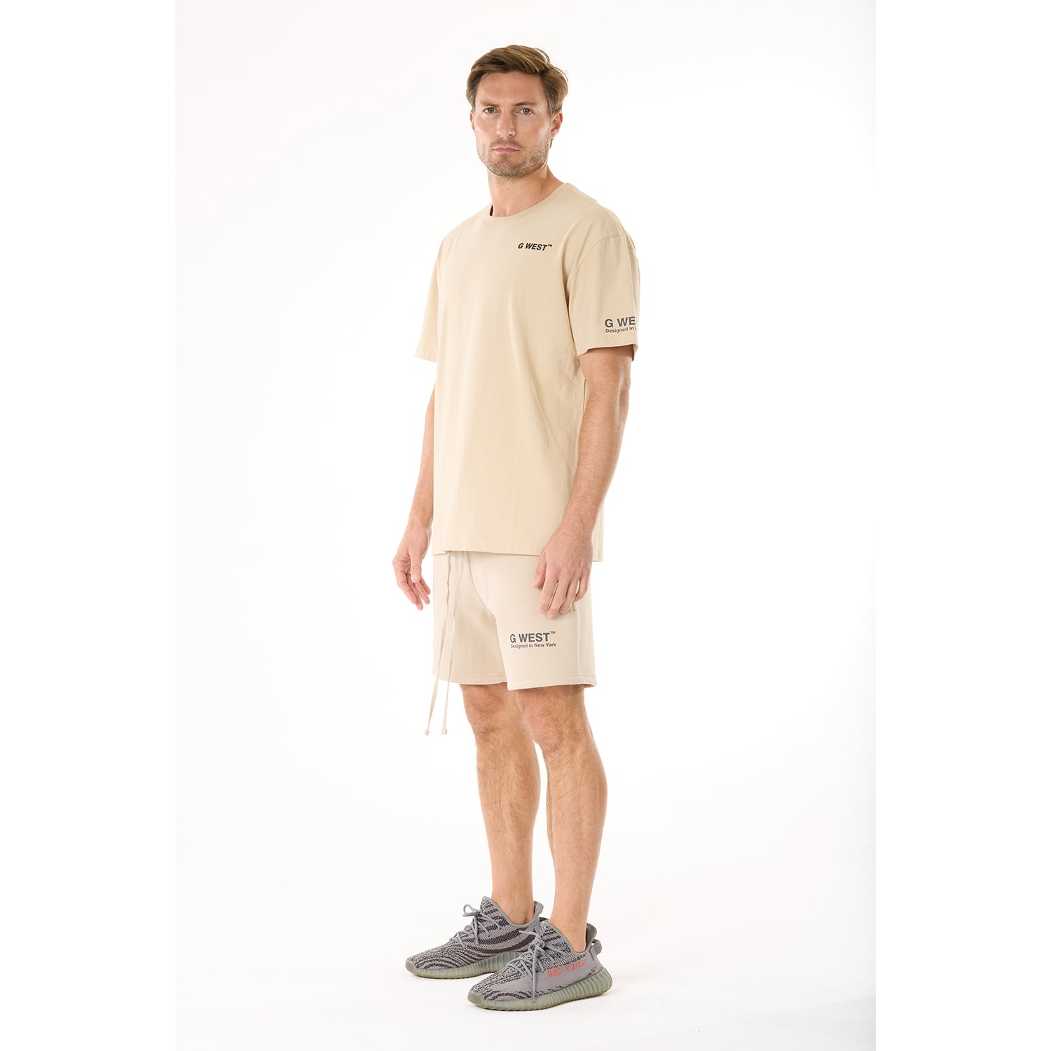 G WEST MENS  LIFESTYLE PREMIUM T-SHIRT - OXFORD TAN