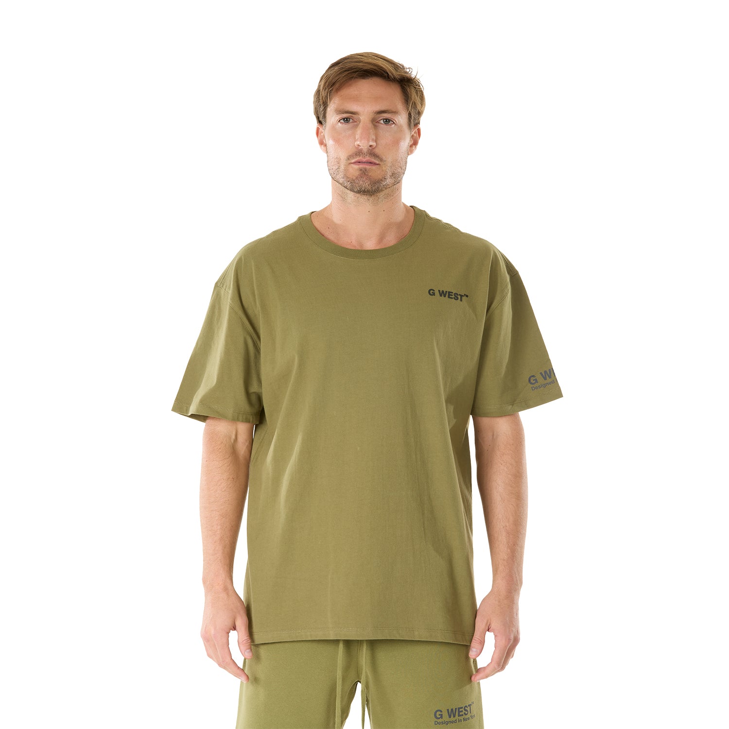 G WEST MENS  LIFESTYLE PREMIUM T-SHIRT - CAPULET OLIVE