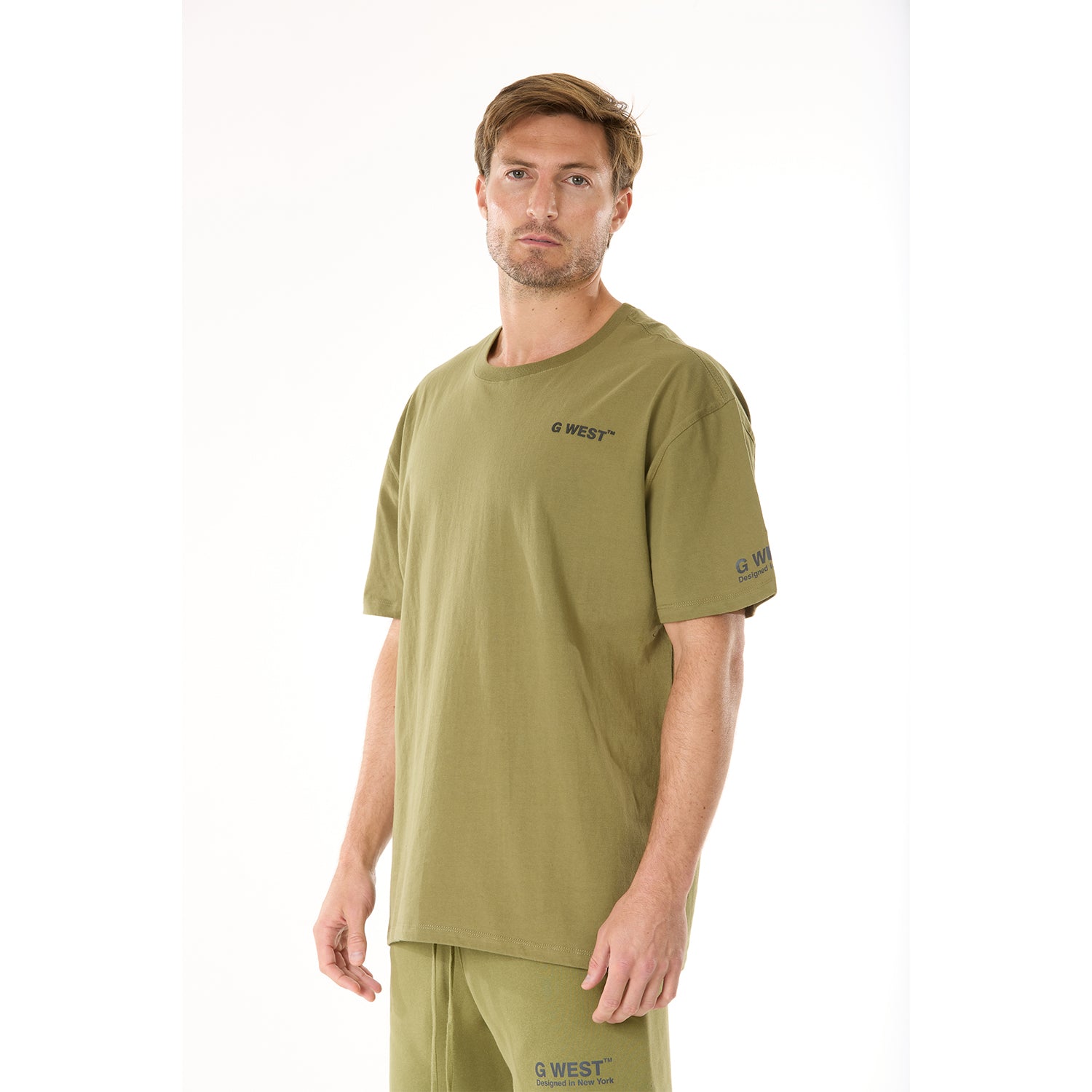 G WEST MENS  LIFESTYLE PREMIUM T-SHIRT - CAPULET OLIVE