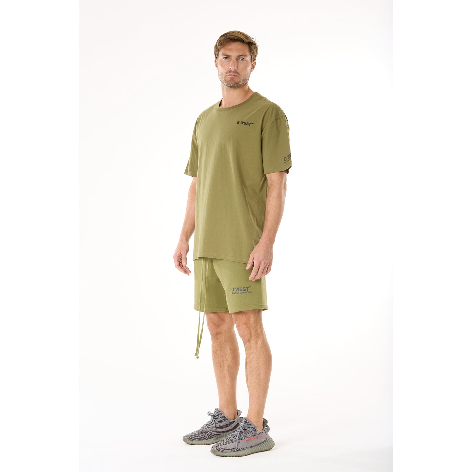 G WEST MENS  LIFESTYLE PREMIUM T-SHIRT - CAPULET OLIVE