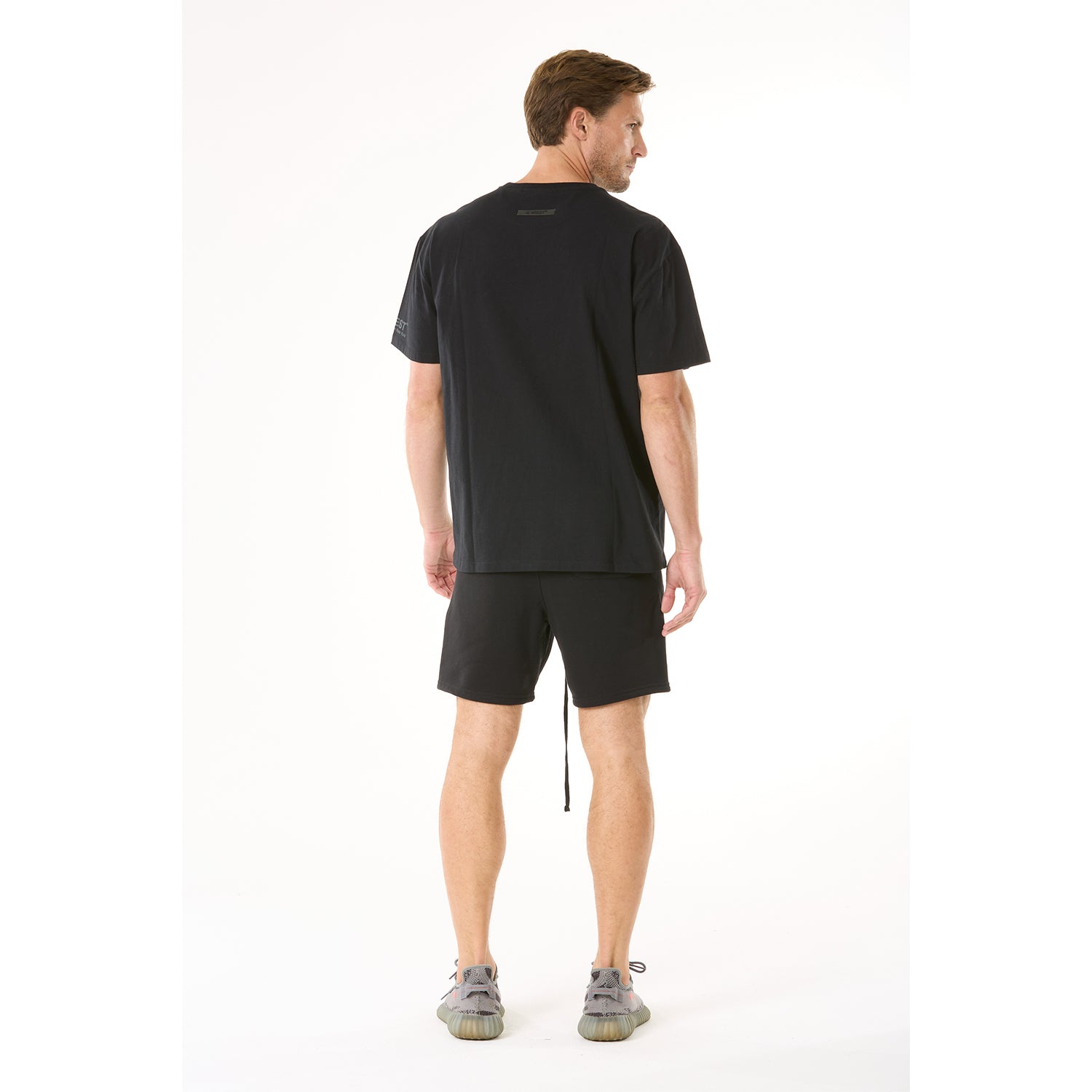 G WEST MENS LIFESTYLE PREMIUM SWEAT SHORTS - JET BLACK