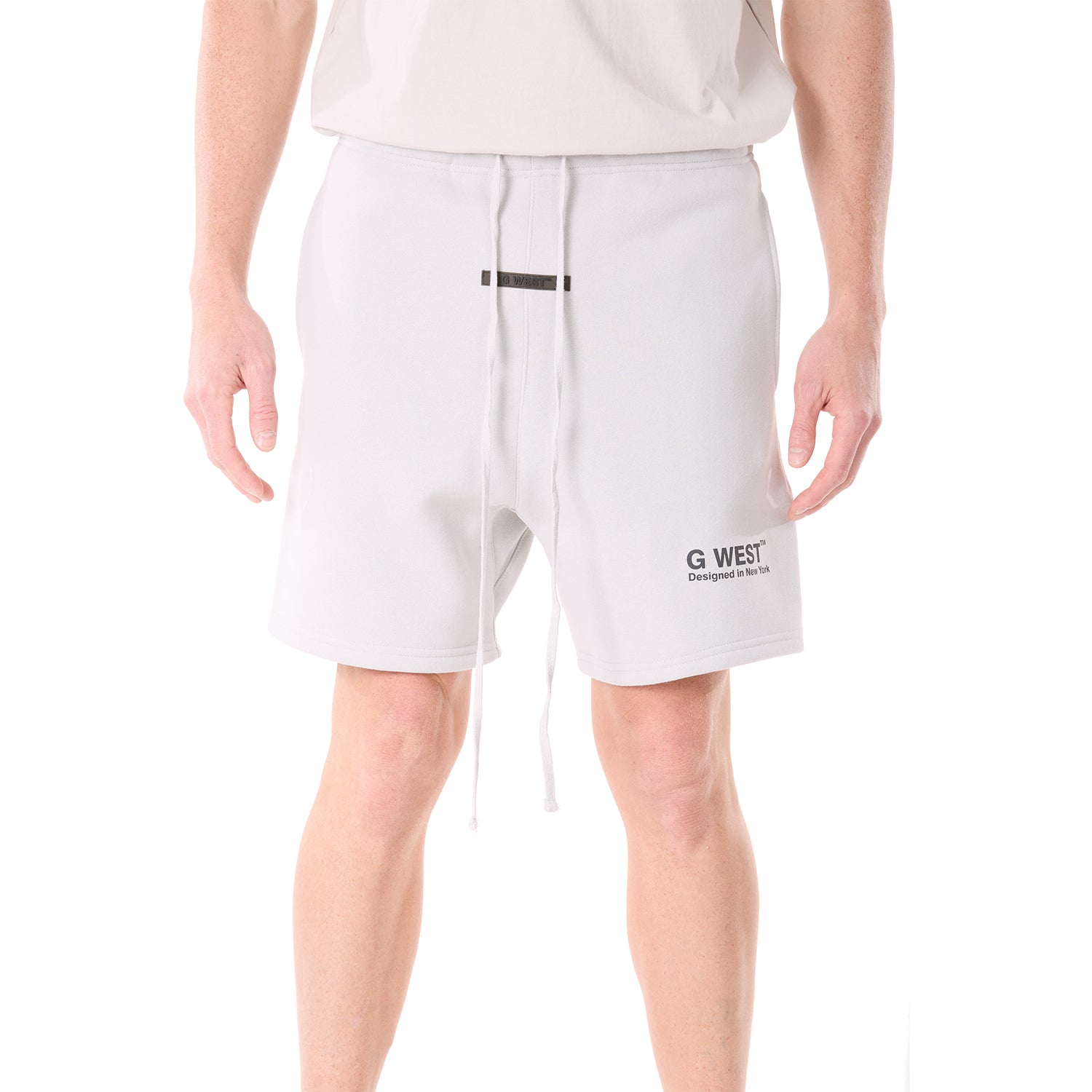 G WEST MENS LIFESTYLE PREMIUM SWEAT SHORTS - GRAY VIOLET