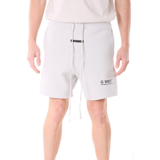 G WEST MENS LIFESTYLE PREMIUM SWEAT SHORTS - GRAY VIOLET